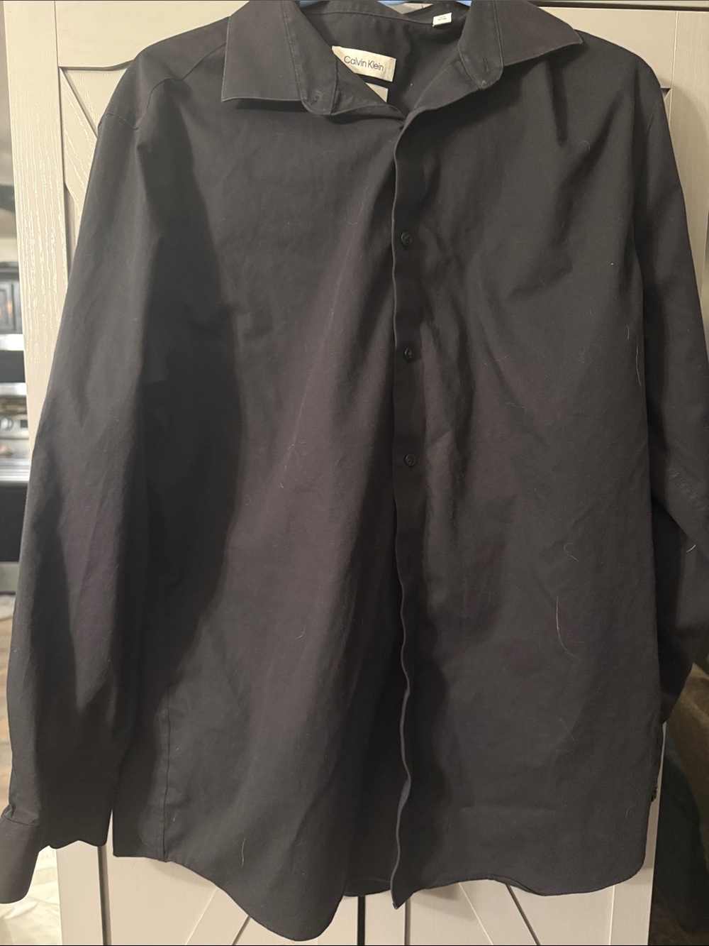 Calvin Klein Black Button-Front Lightweight Shirt Jacket